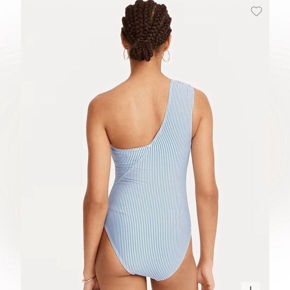 I crew Ruched one-shoulder one-piece in seersucker - Picture 4 of 4